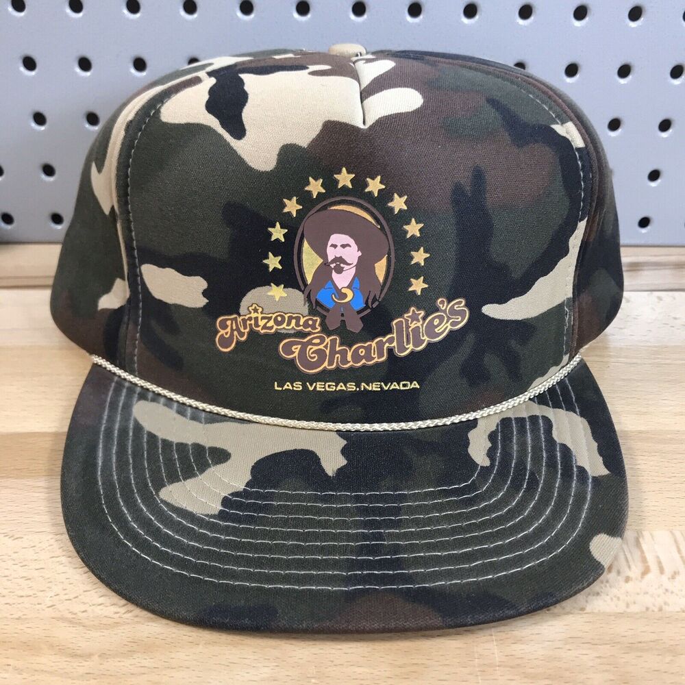 Vintage Arizona Charlie’s Las Vegas Nevada NV Casino Camo Hat EUC Full Foam Cap